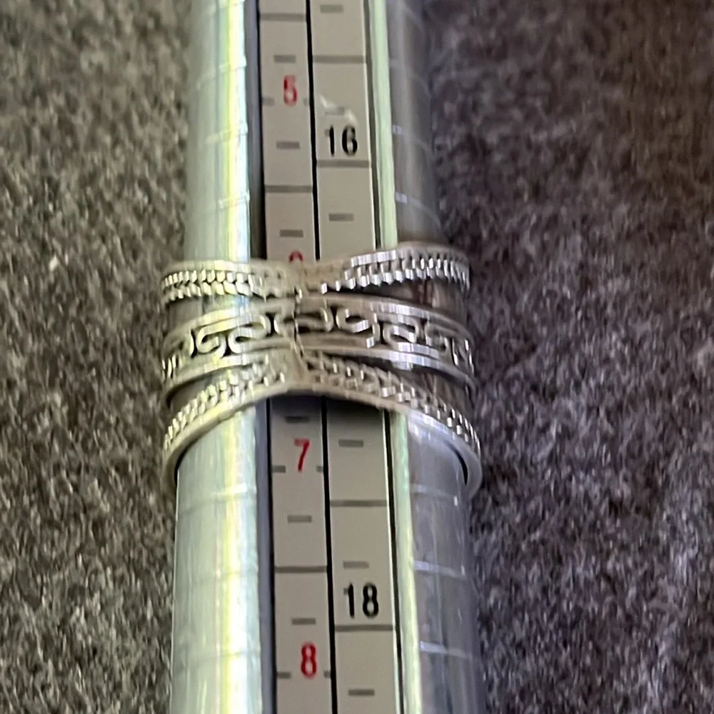 Sterling Cigar-band Ring-6 - Picture 5 of 6